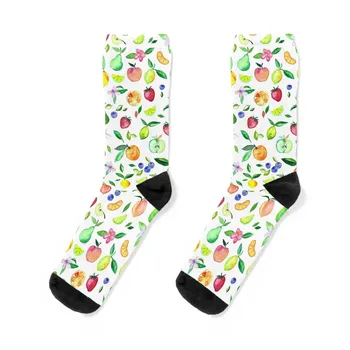 Носки с акварельным рисунком Fresh Fruit, спортивные носки, зимние термоноски, модные мужские носки, женские