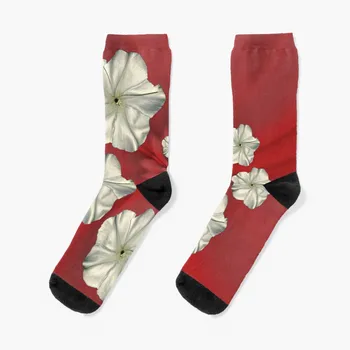 Носки со спиральным лунным цветком, красные, с закручивающимися носками, футбольные чулки, баскетбольные носки для спорта и отдыха, женские Мужские
