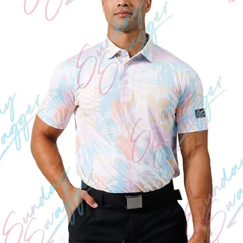 Одежда для гольфа Sunday Swagger, Летние мужские забавные спортивные топы для отдыха, футболки с коротким рукавом, Быстросохнущие дышащие рубашки поло на открытом воздухе