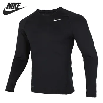 Оригинальные мужские футболки NIKE AS M NP TOP WARM LS CREW с длинным рукавом, спортивная одежда