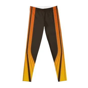 Ретро линии - Леггинсы с оранжевым пламенем, спортивные леггинсы для фитнеса, женские леггинсы