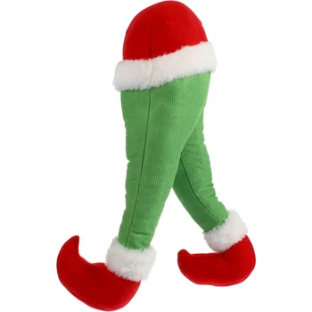 Рождественские ножки Санты, мягкие ножки для рождественской елки, елочный топпер, ножки эльфа для венка, плюшевые ножки Санты