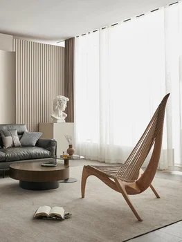 Скандинавское Парусное кресло из массива Дерева Дизайнерская модель Кресла для арфы Art Creative B & B Кресло для винной прихожей