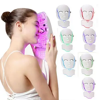 Творческая Терапия Семицветная Светодиодная Маска Для Красоты Лица Led Light Treatment Mask Инструмент Для лечения