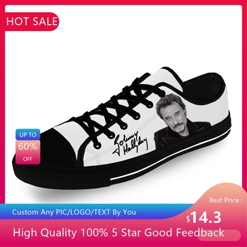 Французская звезда Джонни Холлидей Низкие кроссовки Мужская Женская Повседневная обувь для подростков Парусиновые кроссовки для бега Легкая обувь с 3D принтом