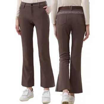 골프 바지 Женские весенне-осенние брюки-клеш для похудения, брюки для гольфа с эластичной резинкой на талии